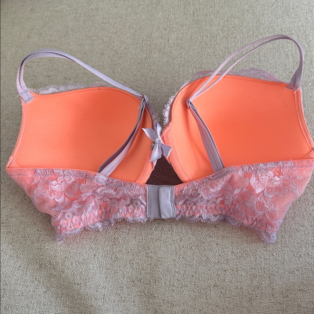 Victoria’s Secret Sexy Lace Trimmed Bra in Coral and Lavender - Picture 3 of 4